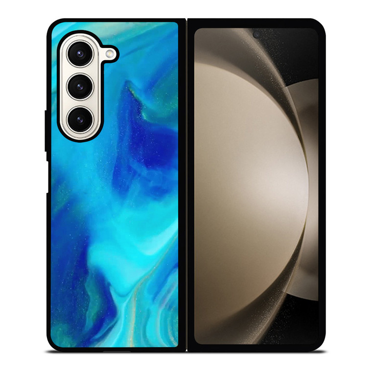 BLUE LIQUID TEXTURE Samsung Galaxy Z Fold 5 Case Cover