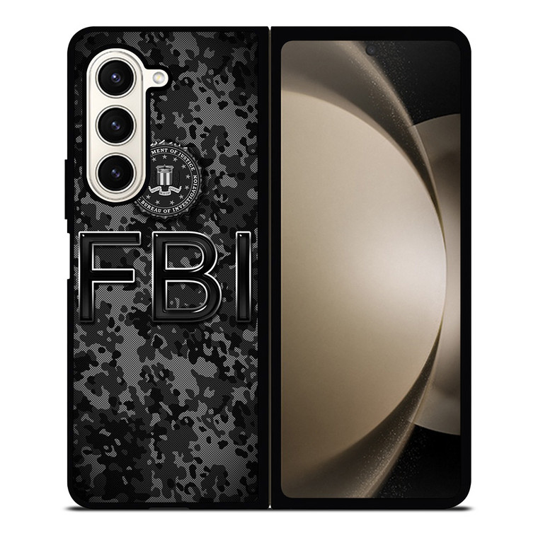 FEDERAL BUREAU OF INVESTIGATION FBI BLACK CAMO Samsung Galaxy Z Fold 5 Case Cover