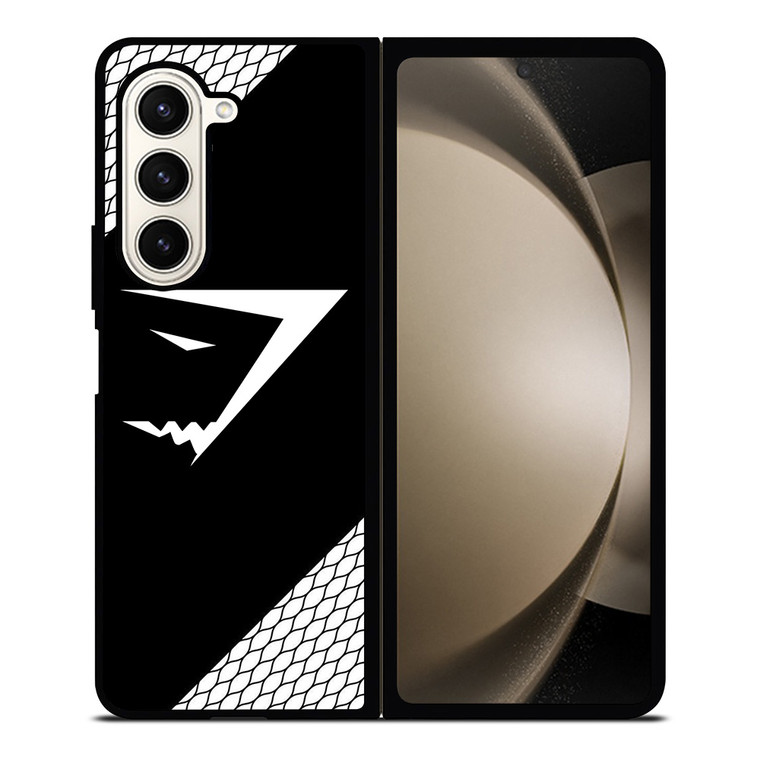 GYMSHARK WHITE CARBON LOGO Samsung Galaxy Z Fold 5 Case Cover