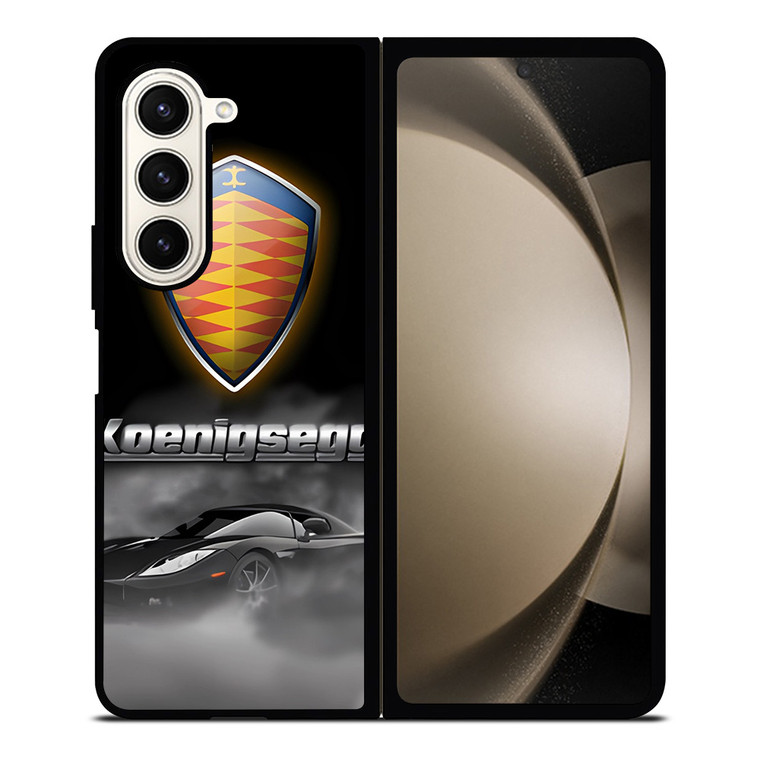 KOENIGSEGG SUPERCAR BLACK EMBLEM Samsung Galaxy Z Fold 5 Case Cover