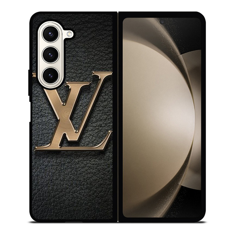 LOUIS VUITTON GOLD LEATHER Samsung Galaxy Z Fold 5 Case Cover
