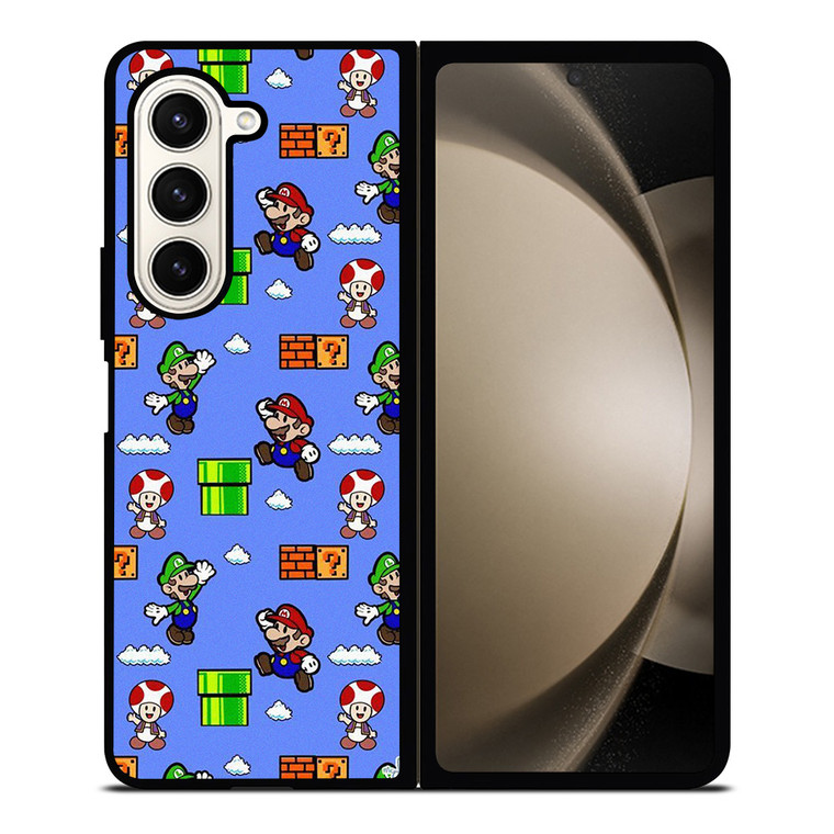 MARIO BROS LUIGI TOAD CUTE PATTERN Samsung Galaxy Z Fold 5 Case Cover