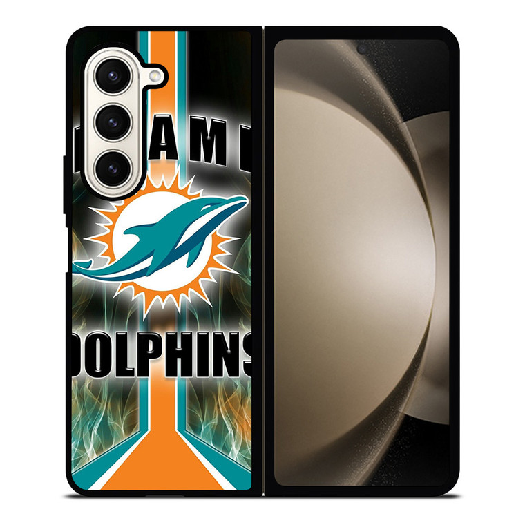 MIAMI DOLPHINS STRIPE NFL LOGO Samsung Galaxy Z Fold 5 Case Cover