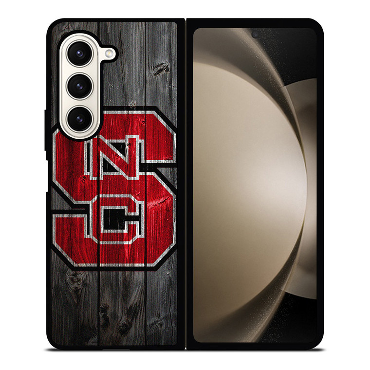NC STATE WOLFPACK FOOTBALL WOOD LOGO Samsung Galaxy Z Fold 5 Case Cover