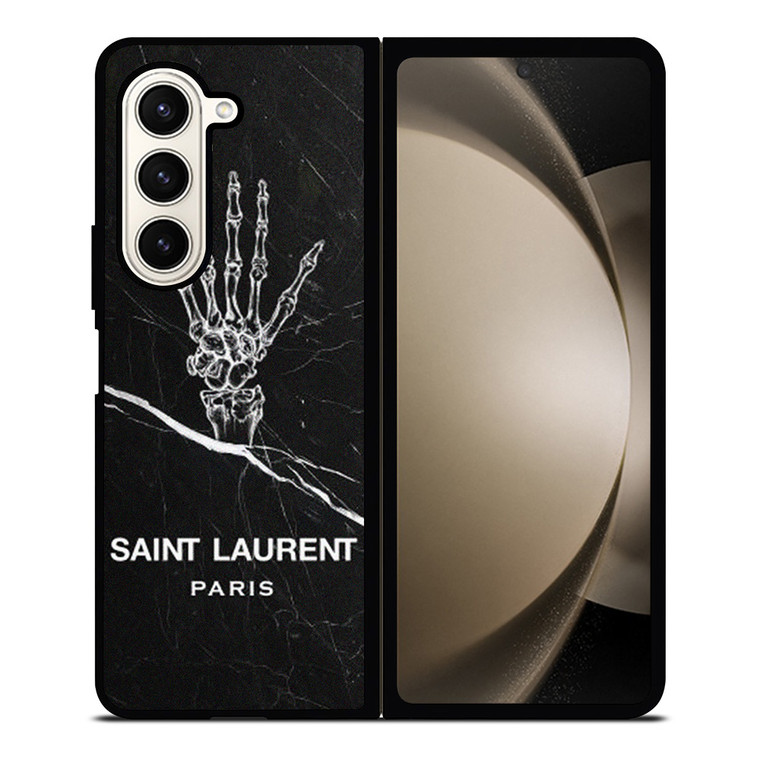 SAINT LAURENT PARIS SKELETON LOGO Samsung Galaxy Z Fold 5 Case Cover