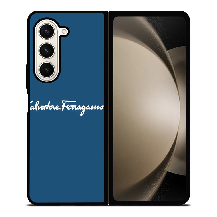 SALVATORE FERRAGAMO BLUE LOGO Samsung Galaxy Z Fold 5 Case Cover