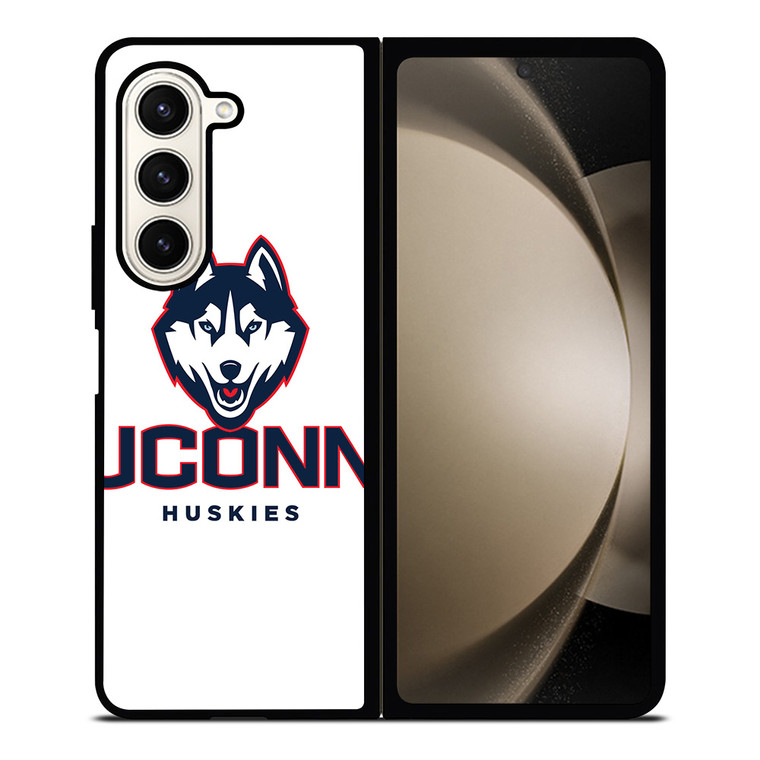 UCONN HUSKIES WHITE LOGO Samsung Galaxy Z Fold 5 Case Cover