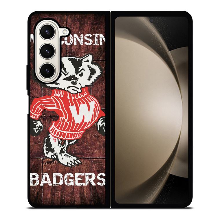 WISCONSIN BADGERS RUSTY SYMBOL Samsung Galaxy Z Fold 5 Case Cover
