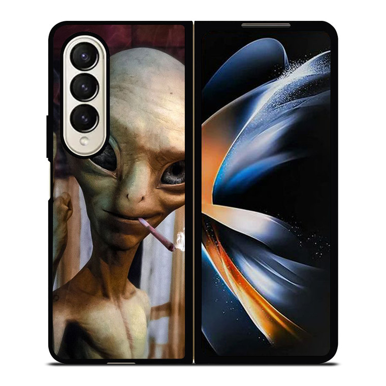 ALIEN MIDDLE FINGER SMOKING Samsung Galaxy Z Fold 4 Case Cover