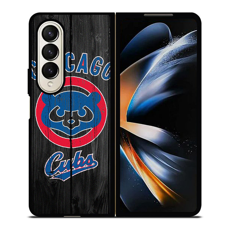CHICAGO CUBS WOODEN ICON Samsung Galaxy Z Fold 4 Case Cover