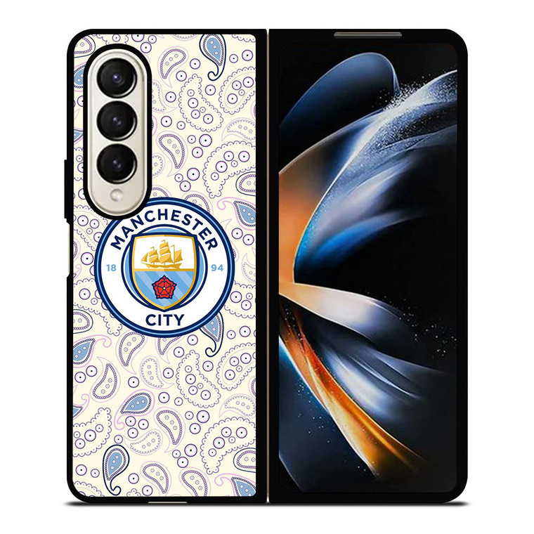 MANCHESTER CITY PUMA PATTERN Samsung Galaxy Z Fold 4 Case Cover