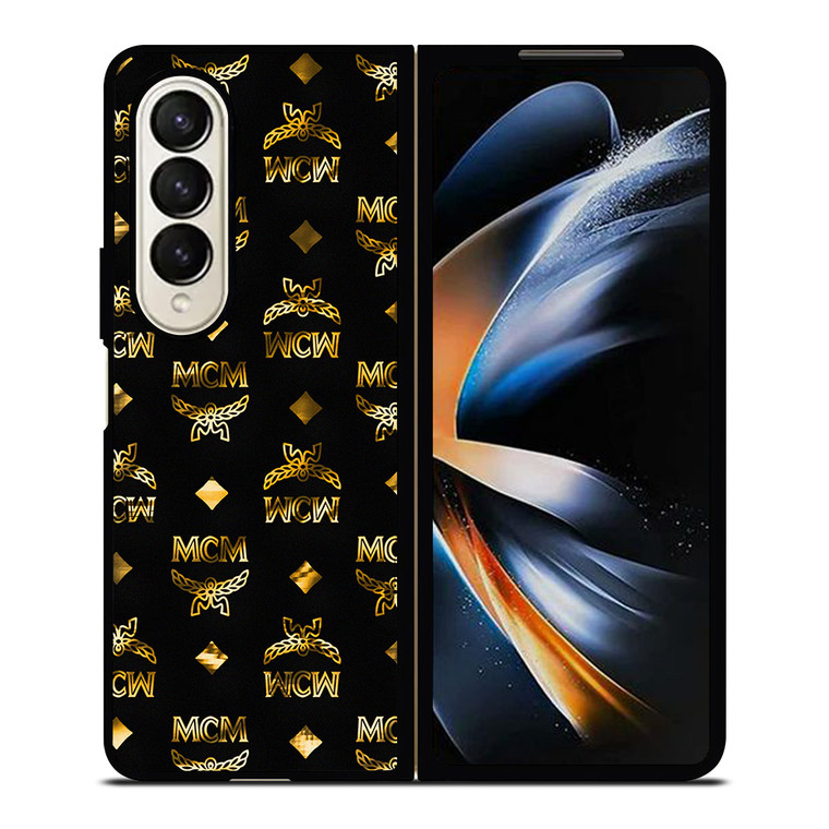 MCM WORLDWIDE BLACK GOLD Samsung Galaxy Z Fold 4 Case Cover