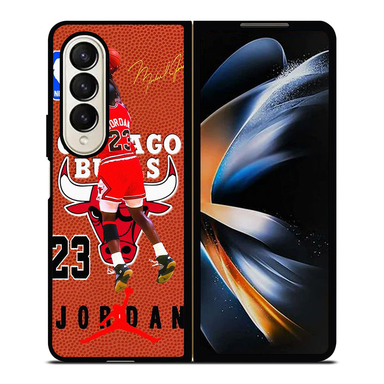 MICHAEL JORDAN BULLS SPALDING Samsung Galaxy Z Fold 4 Case Cover