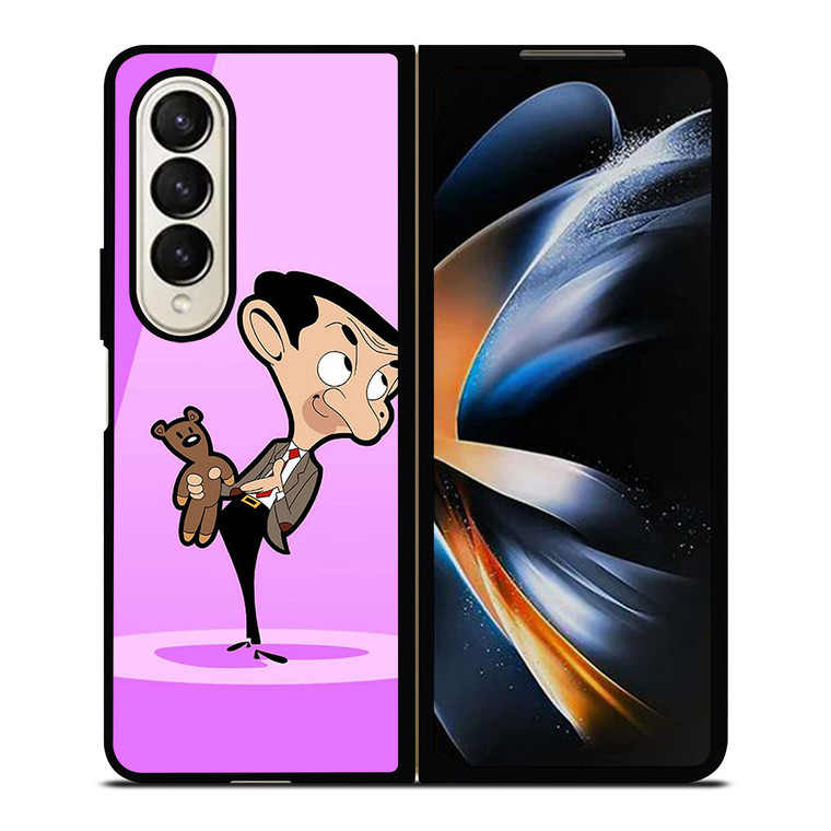 MR BEAN AND TEDDY BEAR CARTOON Samsung Galaxy Z Fold 4 Case Cover