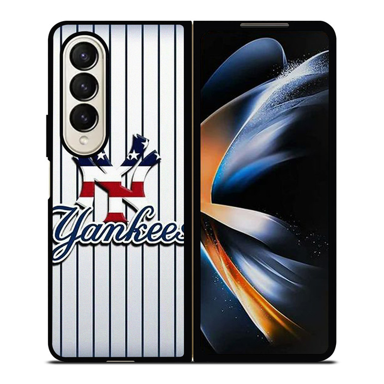 NEW YORK YANKEES USA FLAG STRIPE LOGO Samsung Galaxy Z Fold 4 Case Cover