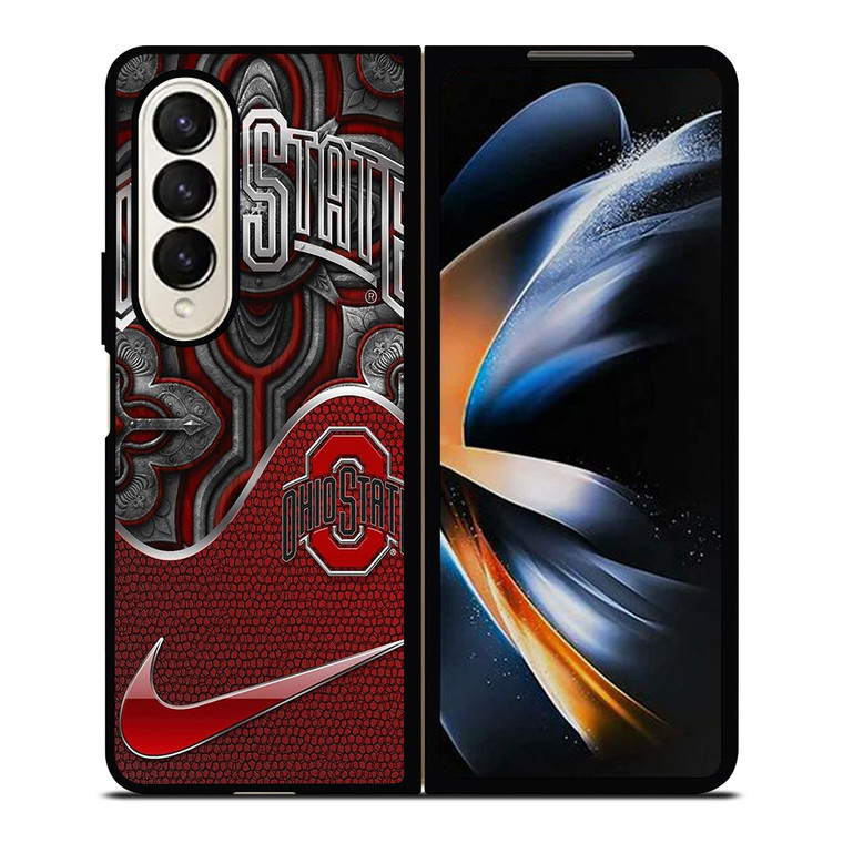 OHIO STATE BUCKEYES METAL EMBLEM Samsung Galaxy Z Fold 4 Case Cover