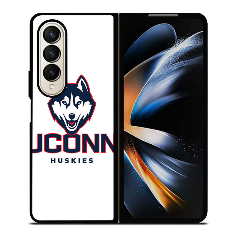 UCONN HUSKIES WHITE LOGO Samsung Galaxy Z Fold 4 Case Cover