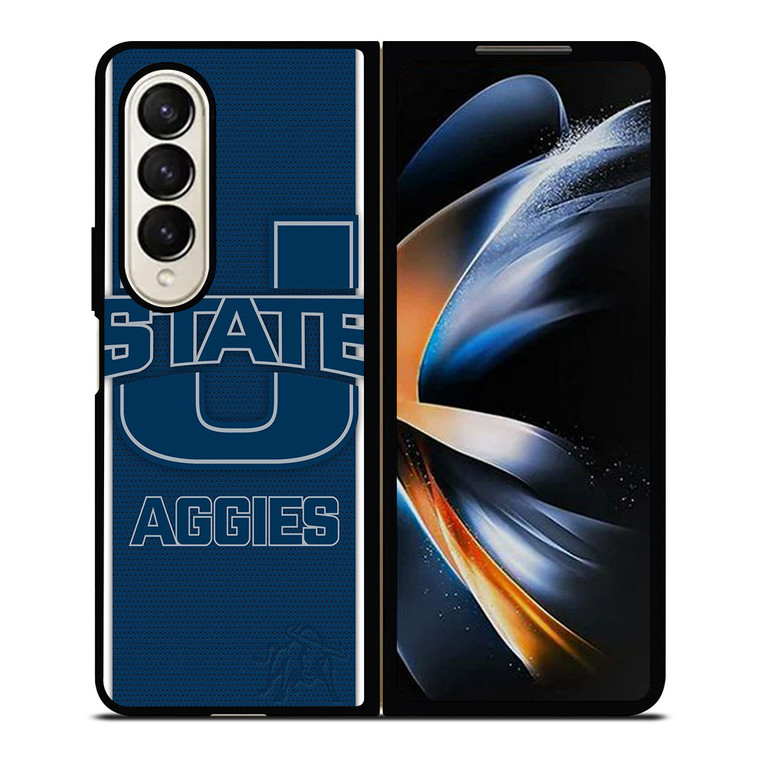 UTAH STATE AGGIES CARBON LOGO Samsung Galaxy Z Fold 4 Case Cover