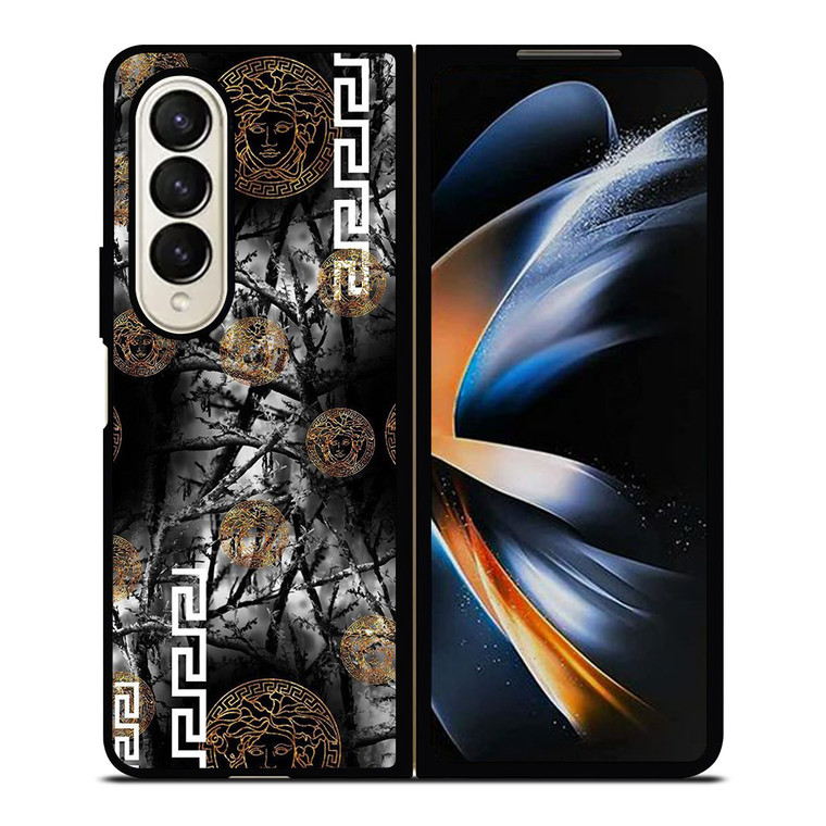 VERCASE CAMO LEAF BLACK WHITE Samsung Galaxy Z Fold 4 Case Cover