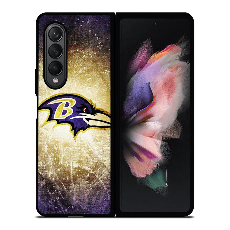 BALTIMORE RAVENS NFL METAL LOGO Samsung Galaxy Z Fold 3 Case Cover