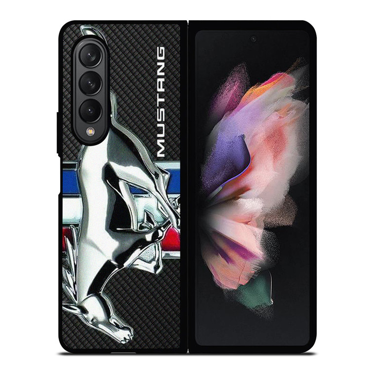 FORD MUSTANG METAL CARBON EMBLEM Samsung Galaxy Z Fold 3 Case Cover