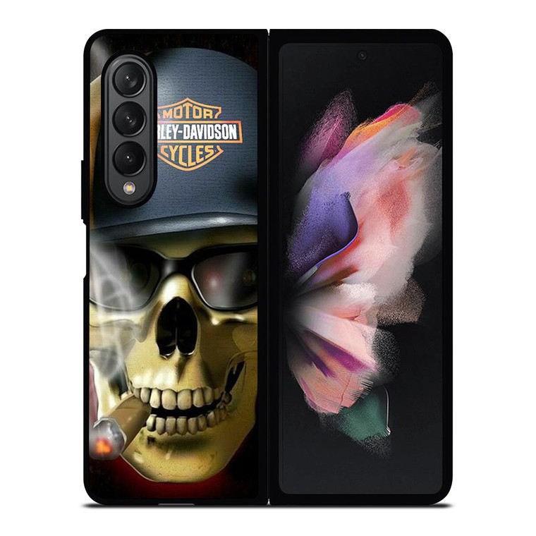 HARLEY DAVIDSON MOTOR SKULL SMOKING Samsung Galaxy Z Fold 3 Case Cover