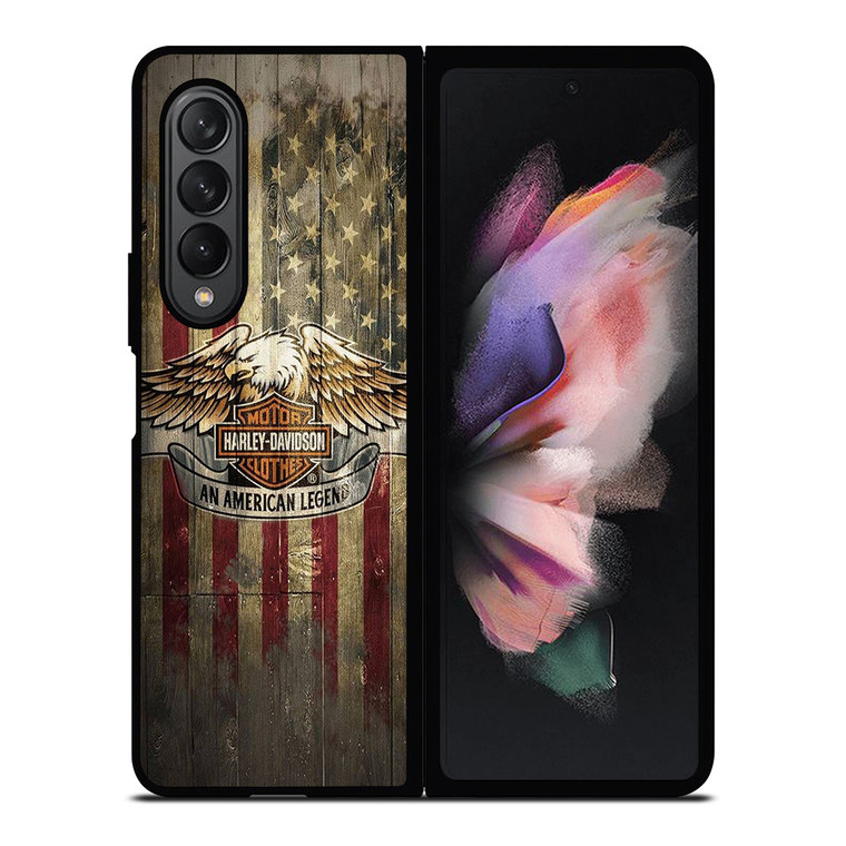 HARLEY DAVIDSON MOTORCYCLES USA WOOD LOGO Samsung Galaxy Z Fold 3 Case Cover