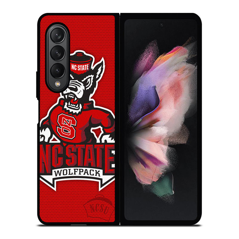 NC STATE WOLFPACK FOOTBALL CARBON LOGO Samsung Galaxy Z Fold 3 Case Cover