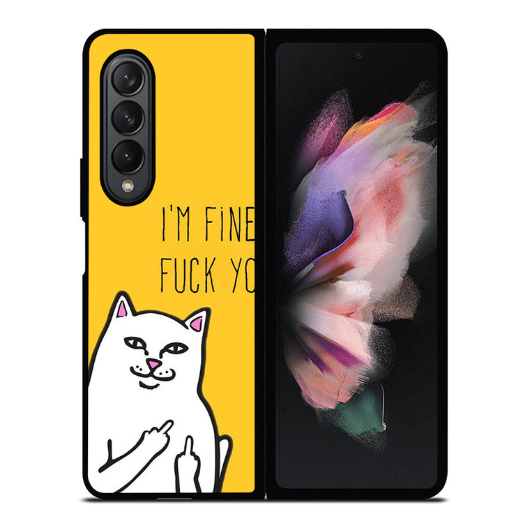 RIPNDIP CAT FUCK YOU Samsung Galaxy Z Fold 3 Case Cover