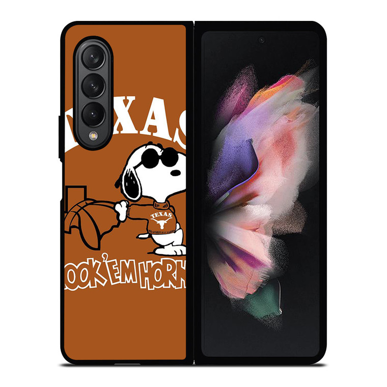 TEXAS LONGHORNS SNOOPY CARTOON Samsung Galaxy Z Fold 3 Case Cover