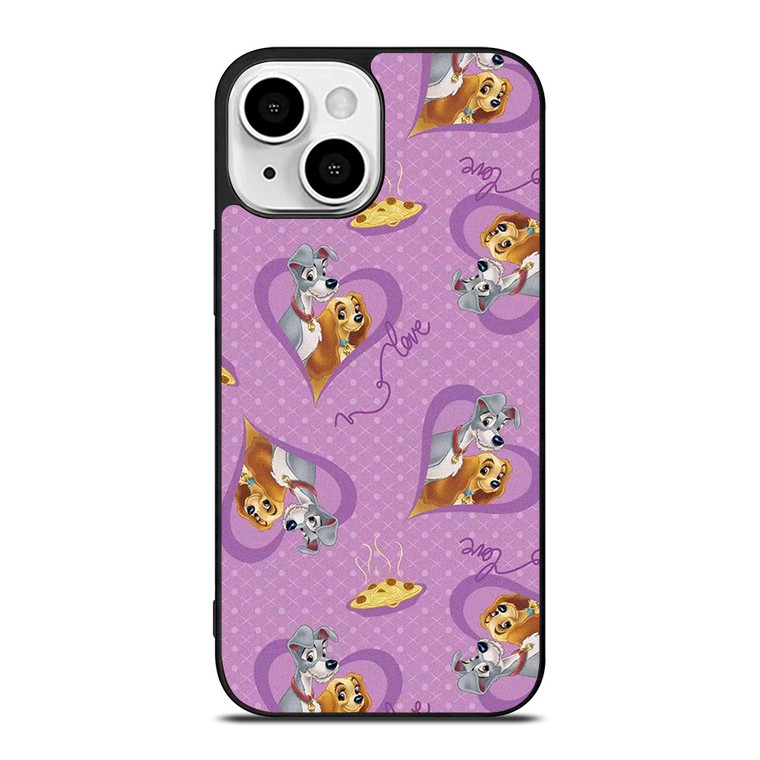 DISNEY LADY AND THE TRAMP PATTERN CARTOON iPhone 13 Mini Case Cover