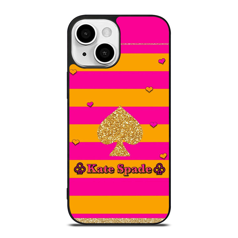 KATE SPADE PINK ORANGE STRIPE iPhone 13 Mini Case Cover