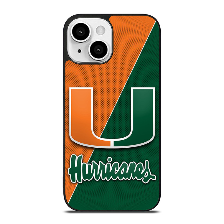 MIAMI HURRICANES LOGO CARBON iPhone 13 Mini Case Cover MIAMI HURRICANES LOGO CARBON iPhone 13 Mini Case Cover