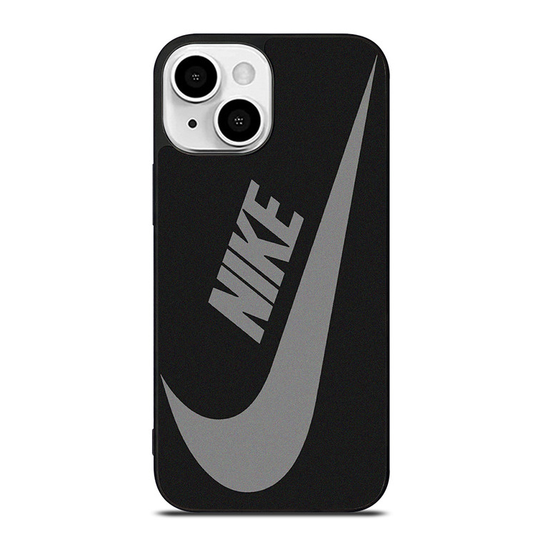 NIKE GREY BLACK LOGO iPhone 13 Mini Case Cover NIKE GREY BLACK LOGO iPhone 13 Mini Case Cover