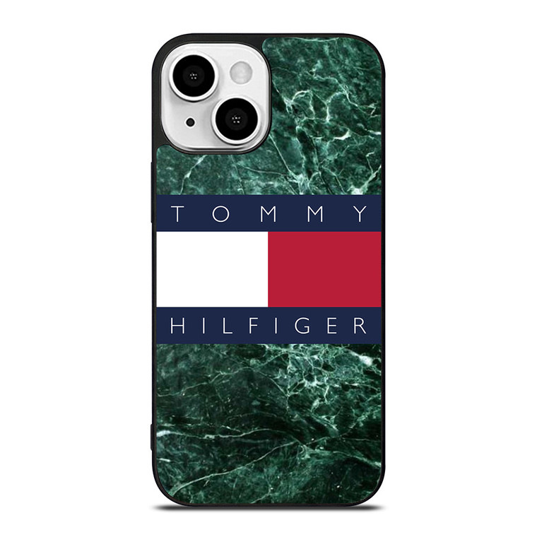 TOMMY HILFIGER GREEN MARBLE iPhone 13 Mini Case Cover