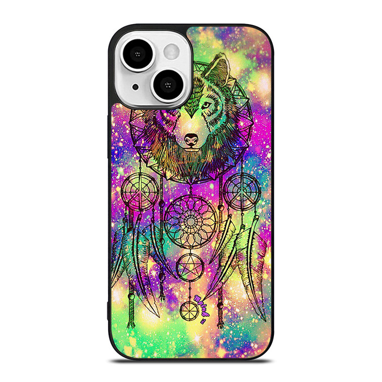 WHITE WOLF DREAMCATCHER TIE DIE iPhone 13 Mini Case Cover