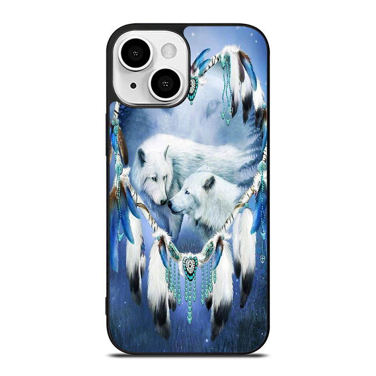 WHITE WOLF DREAMCATCHER iPhone 13 Mini Case Cover