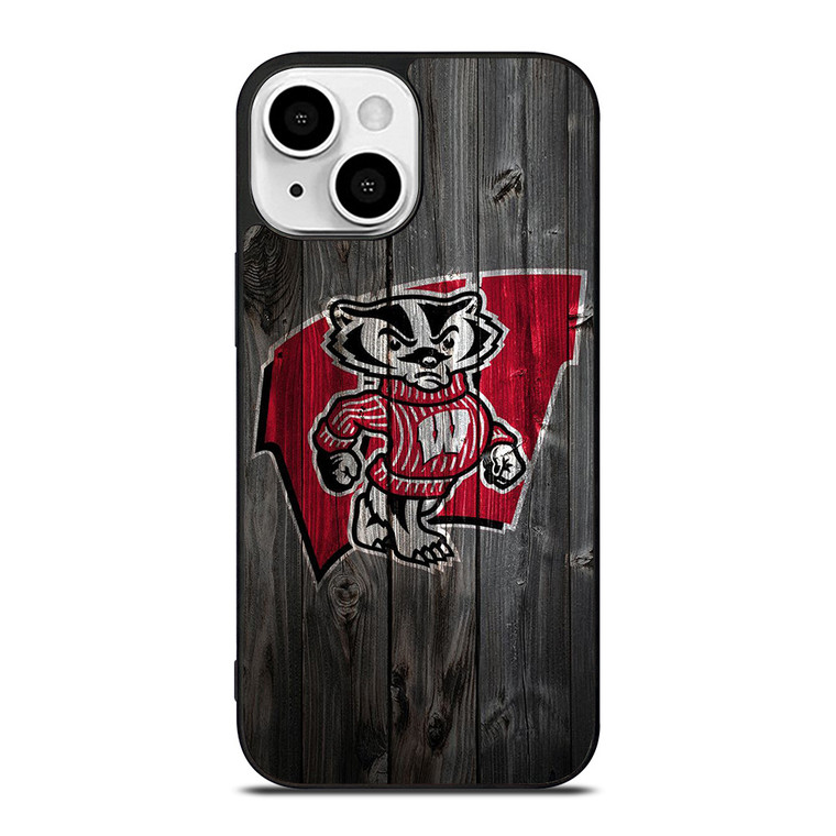WISCONSIN BADGERS WOOD LOGO iPhone 13 Mini Case Cover