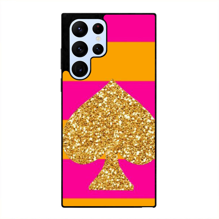 KATE SPADE PINK ORANGE STRIPE Samsung Galaxy S22 Ultra Case Cover