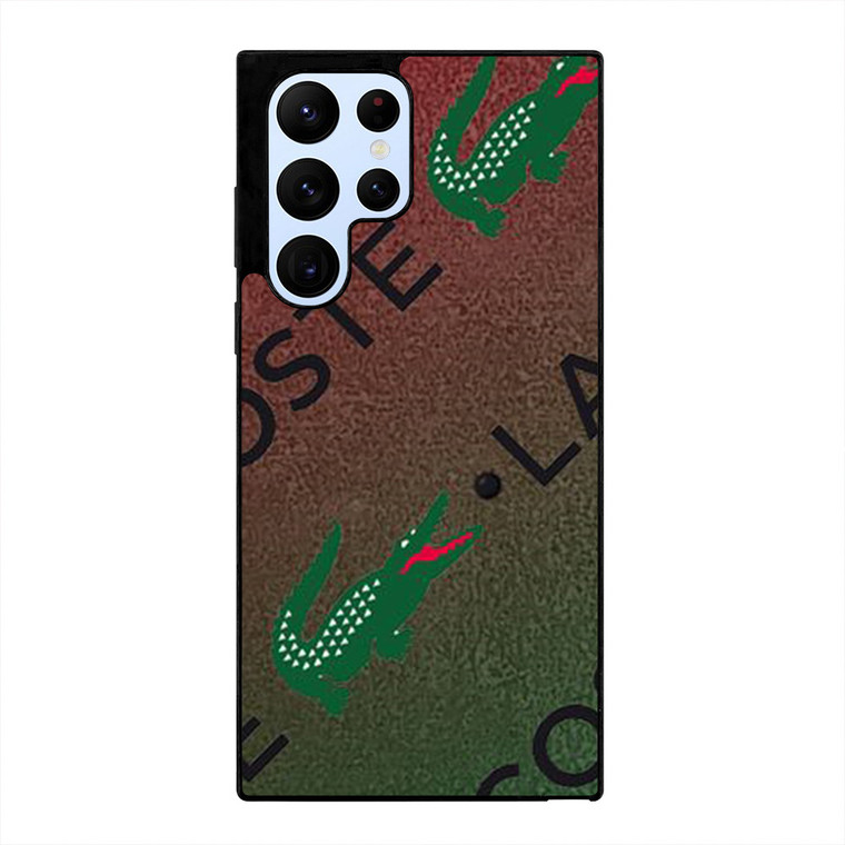 LACOSTE CROCODILE LOGO PATTERN Samsung Galaxy S22 Ultra Case Cover