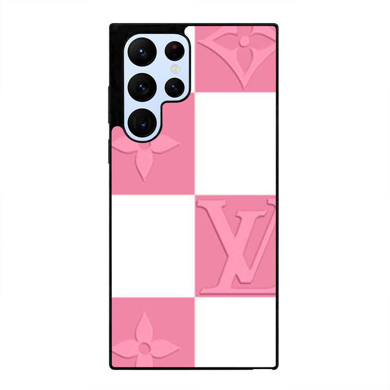 LV LOUIS VUITTON CHECKERED PINK Samsung Galaxy S22 Ultra Case Cover