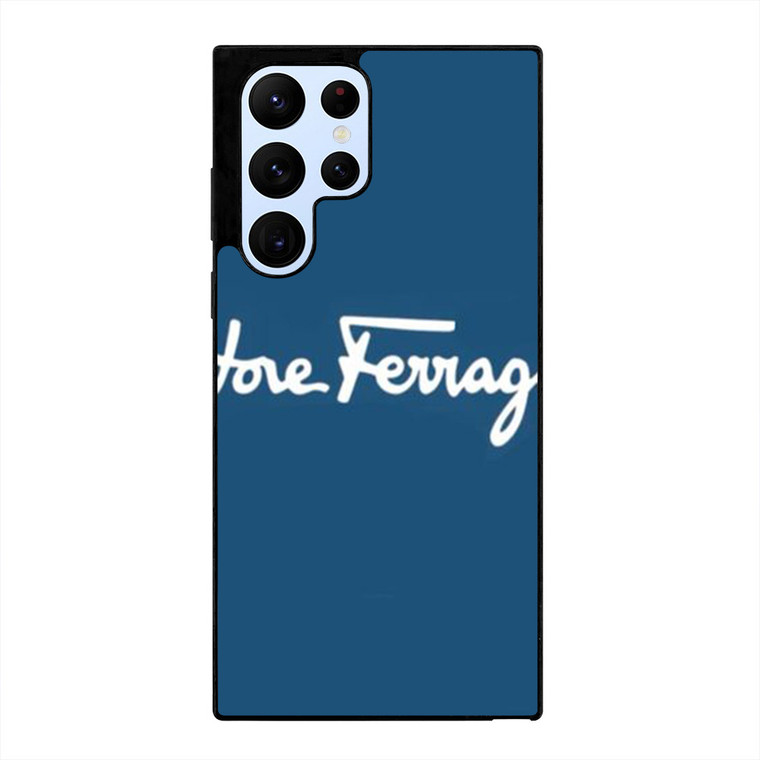 SALVATORE FERRAGAMO BLUE LOGO Samsung Galaxy S22 Ultra Case Cover