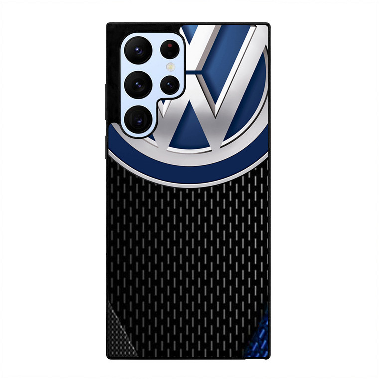 VW VOLKSWAGEN BLUE CARBON EMBLEM Samsung Galaxy S22 Ultra Case Cover