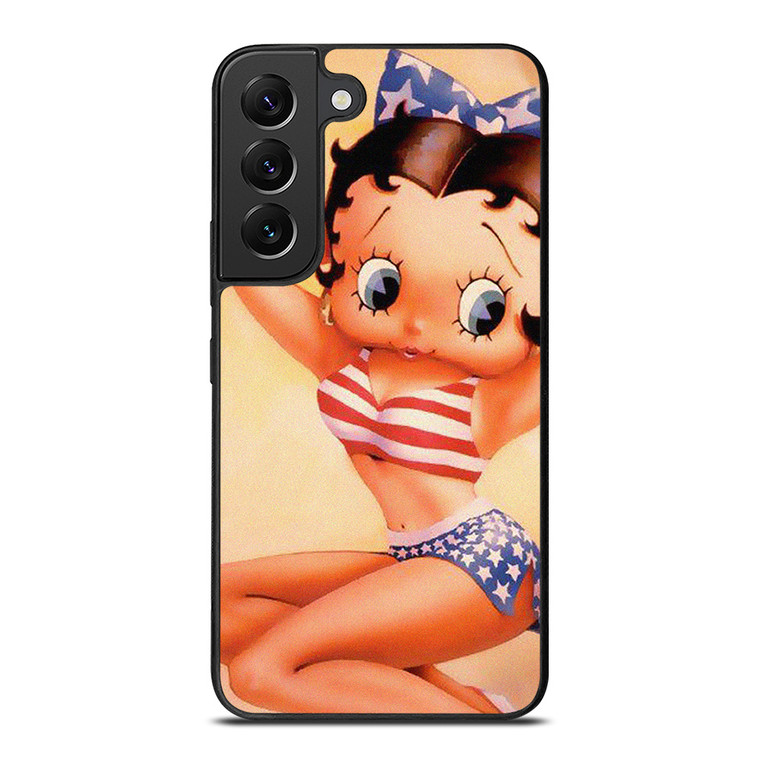BETTY BOOP AMERICAN FLAG CARTOON Samsung Galaxy S22 Plus Case Cover