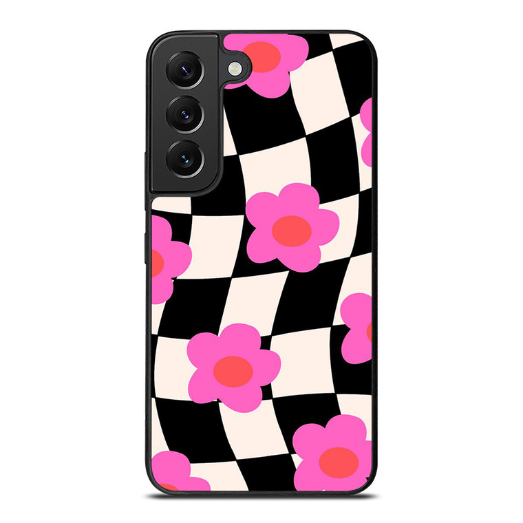 CHECKERED AESTHETIC DAISY FLOWER Samsung Galaxy S22 Plus Case Cover