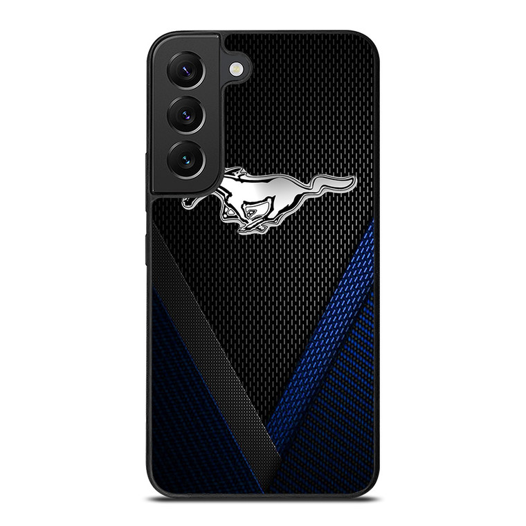 FORD MUSTANG BLLUE CARBON EMBLEM Samsung Galaxy S22 Plus Case Cover