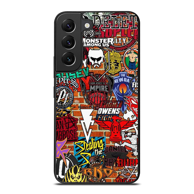 WWE WRESTLING SHIELD SYMBOL COLLAGE Samsung Galaxy S22 Plus Case Cover