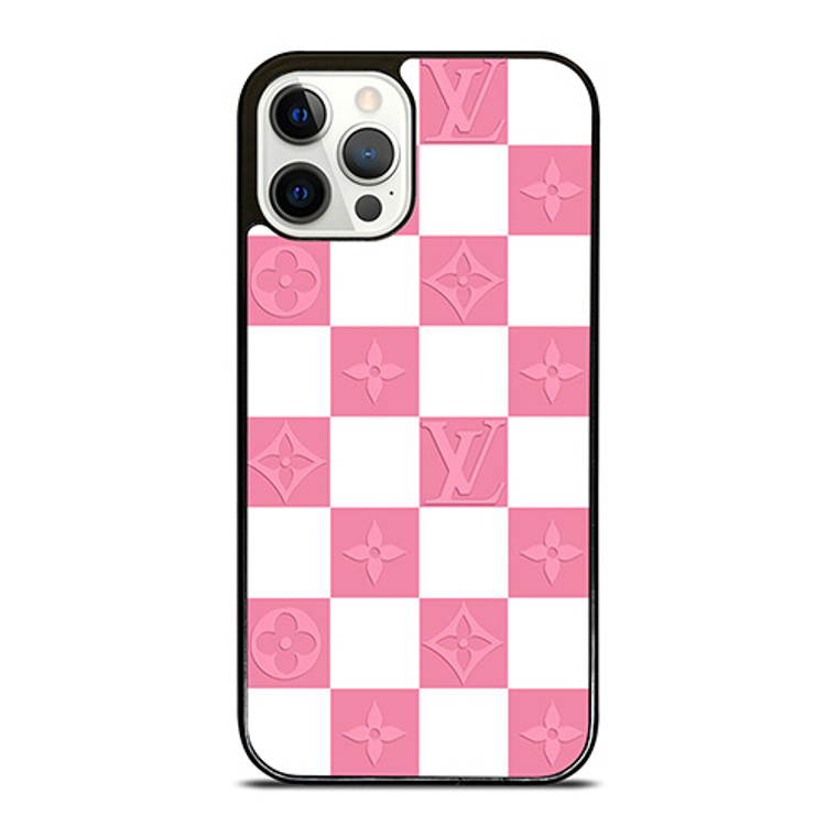 LV LOUIS VUITTON CHECKERED PINK iPhone 12 Pro Case Cover LV LOUIS VUITTON CHECKERED PINK iPhone 12 Pro Case Cover