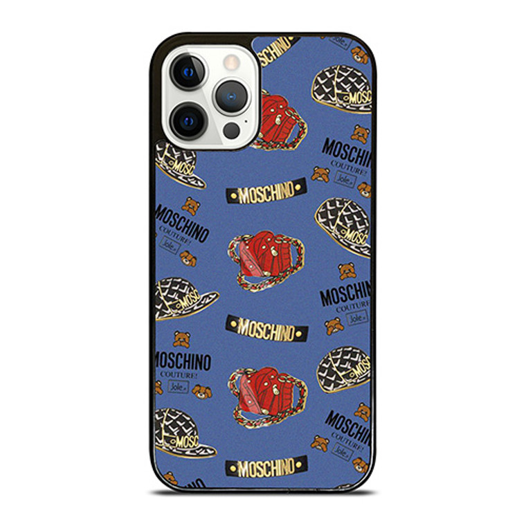 MOSCHINO COUTURE BEAR PATTERN iPhone 12 Pro Case Cover MOSCHINO COUTURE BEAR PATTERN iPhone 12 Pro Case Cover