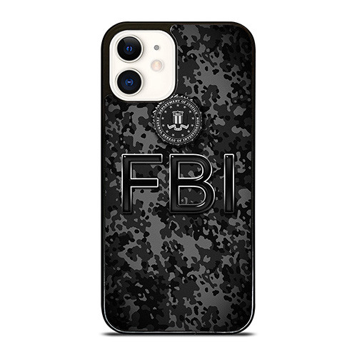 FEDERAL BUREAU OF INVESTIGATION FBI BLACK CAMO iPhone 12 Case Cover